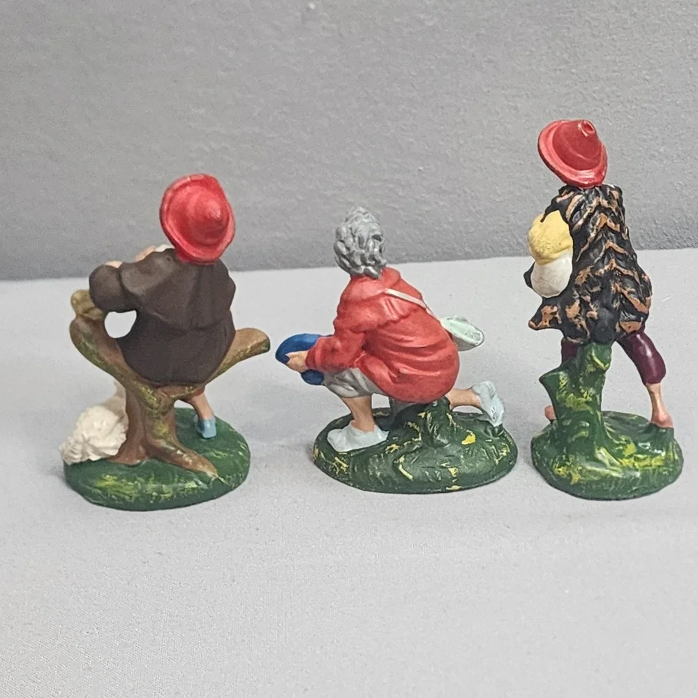 Vintage Nativity Scene Figurines‎ Shepherd Men Set of 3